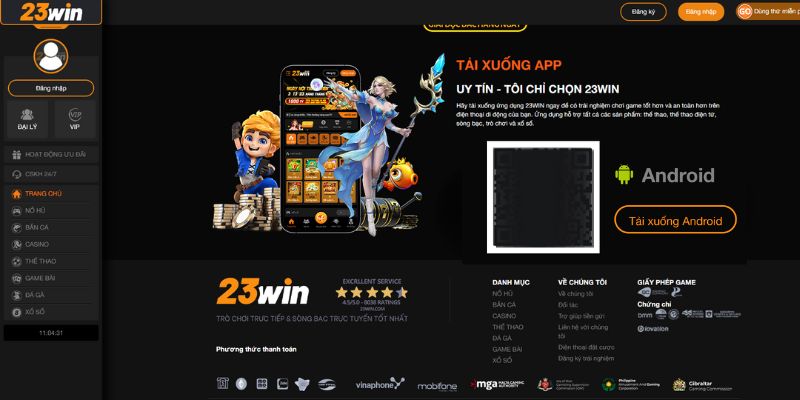 tải app 23win điện thoại